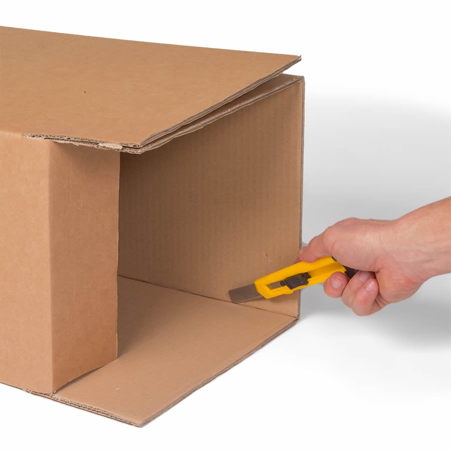 Zum Schließen die Enden einfach mit dem Cuttermesser einschneiden, zuklappen, fertig! Zum Schließen die Enden einfach mit dem Cuttermesser einschneiden, zuklappen, fertig!