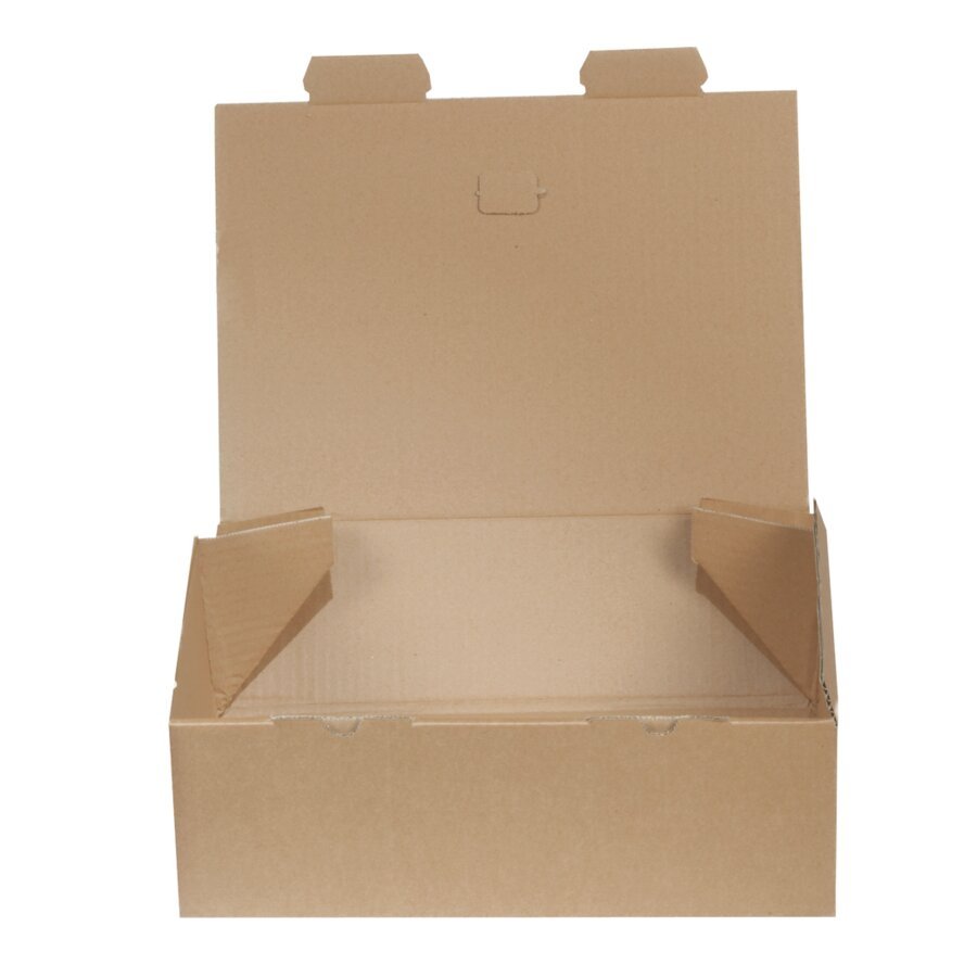 Mit drei Griffen wird der Karton aufgerichtet ...