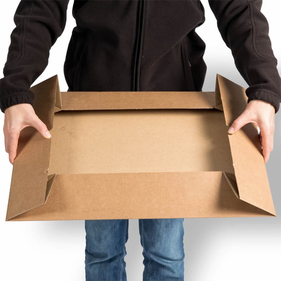 Dank 4-Punkt Klebung ist der Stülpdeckelkarton schnell und einfach aufgerichtet Dank 4-Punkt Klebung ist der Stülpdeckelkarton schnell und einfach aufgerichtet