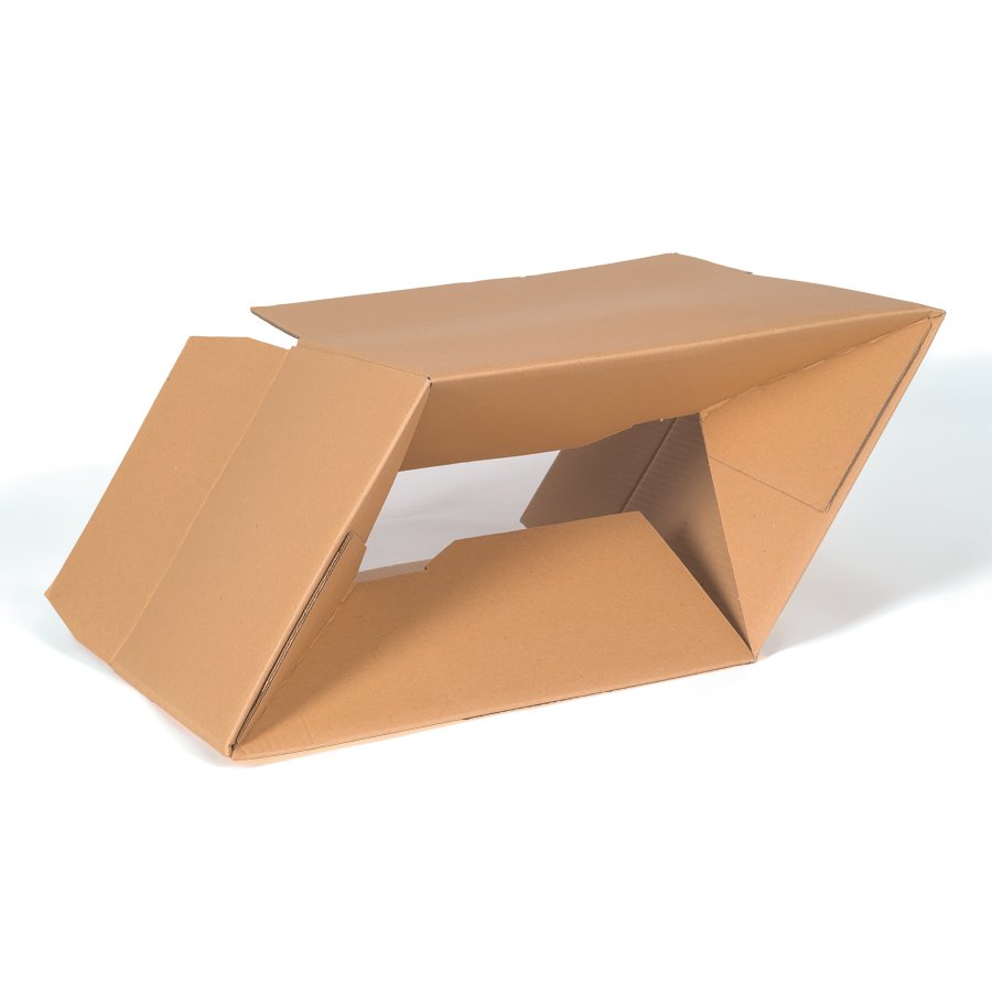 Weniger Lagerplatz dank flacher Anlieferung Automatik Kartons aufrichten