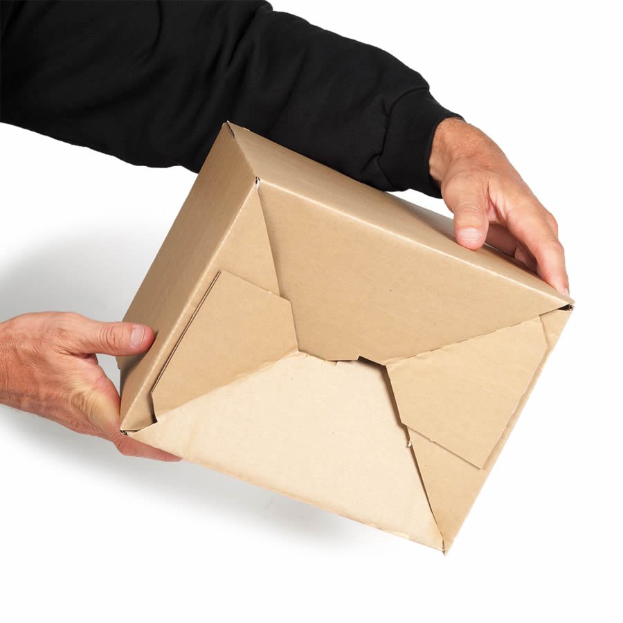 Diese Fix Aufrichtekartons sind schnell versandbereit Hier ist der Boden des Automatik Kartons zu sehen