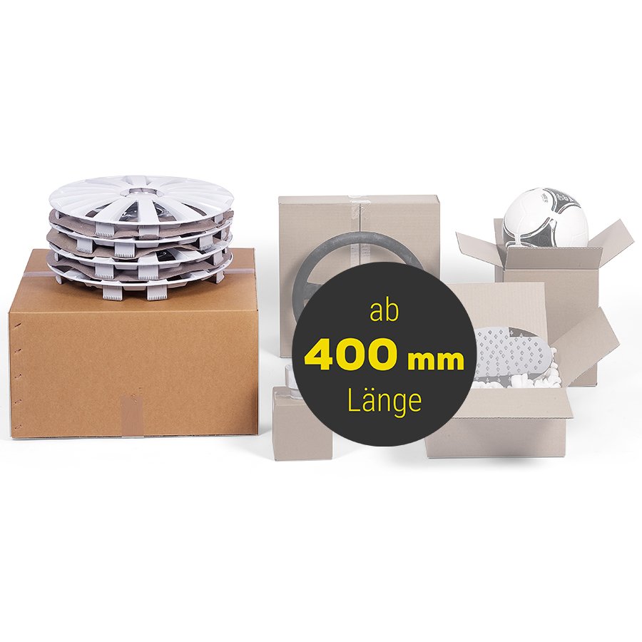 Kartons mit quadratischem Grundmaß ab 400 mm Länge Kartons mit quadratischem Grundmaß ab 400 mm Länge