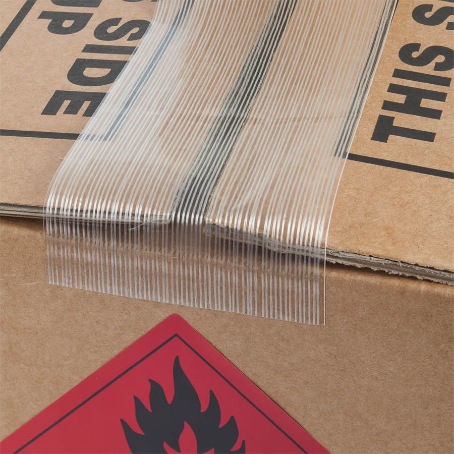 Zum Verschließen der Gefahrgutverpackung eignet sich glasfaserverstärktes Filamentband (z.B. 2.0006) Zum Verschließen der Gefahrgutverpackung eignet sich glasfaserverstärktes Filamentband (z.B. 2.0006)