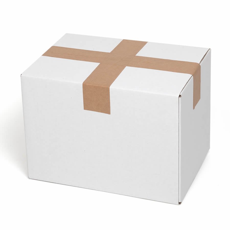 2 Streifen genügen, um den Karton sauber und sicher zu verschließen 2 Streifen genügen, um den Karton sauber und sicher zu verschließen