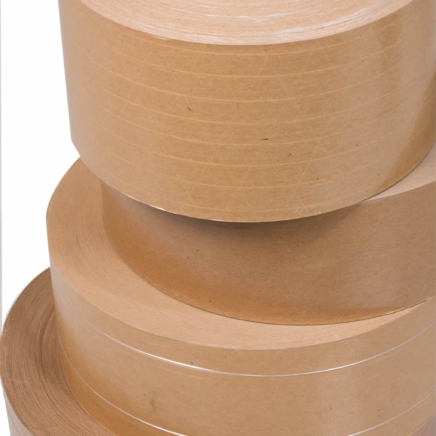 Das Nassklebeband ist in vielen verschiedenen Ausführungen, mit und ohne Fadenverstärkung erhältlich Das Nassklebeband ist in vielen verschiedenen Ausführungen, mit und ohne Fadenverstärkung erhältlich