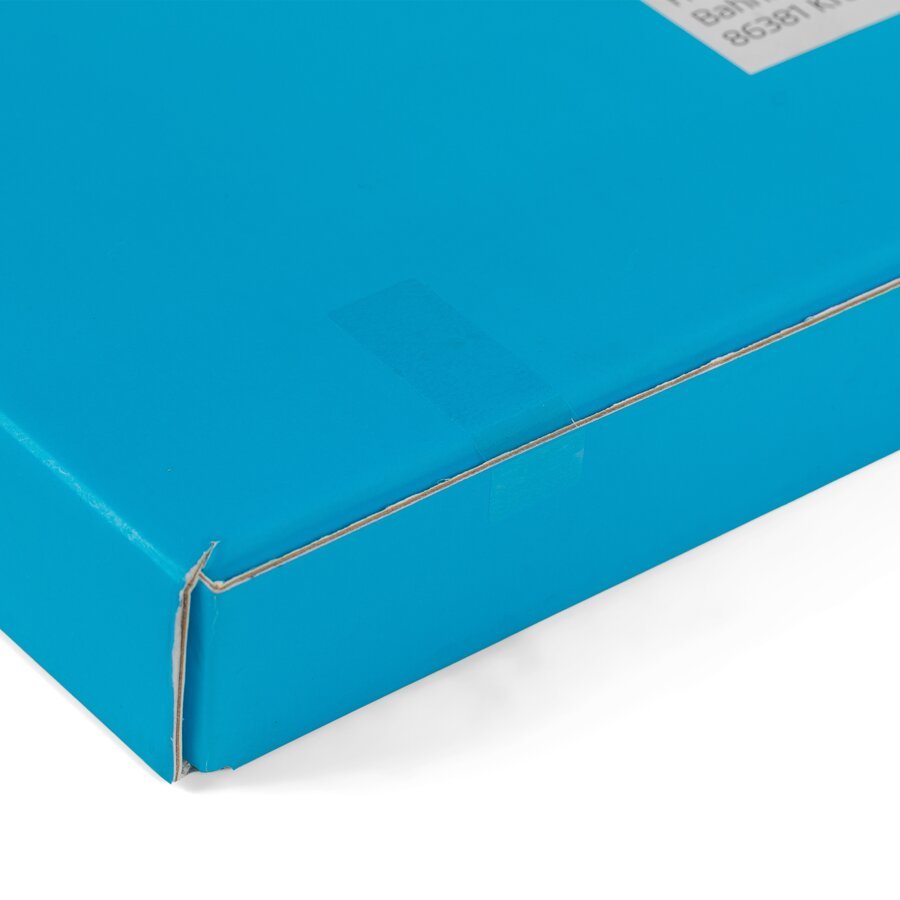 Durch die hohe Transparenz ist der Streifen auf der Verpackung kaum sichtbar Durch die hohe Transparenz ist der Streifen auf der Verpackung kaum sichtbar