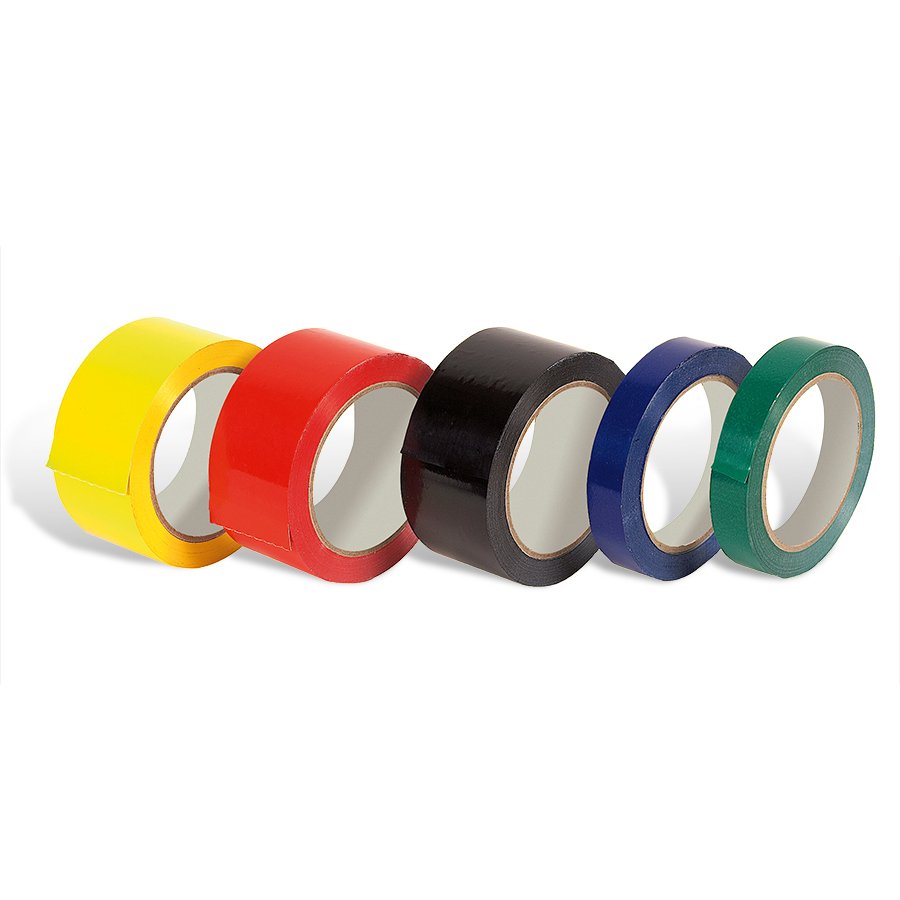 Farbiges PVC-Packband eignet sich ideal zum Verschließen und Kennzeichnen von Kartons Farbiges PVC-Packband eignet sich ideal zum Verschließen und Kennzeichnen von Kartons