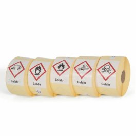 GHS-Etiketten auf Rolle 5 Rollen Etiketten mit Gefahrgutsymbol