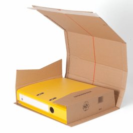 Ordnerverpackung mit Selbstklebeverschluss