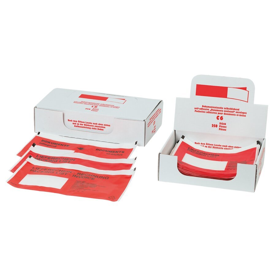 Dokumententaschen schtzen Ihre Begleitpapiere vor Schmutz und Nsse whrend des Versands