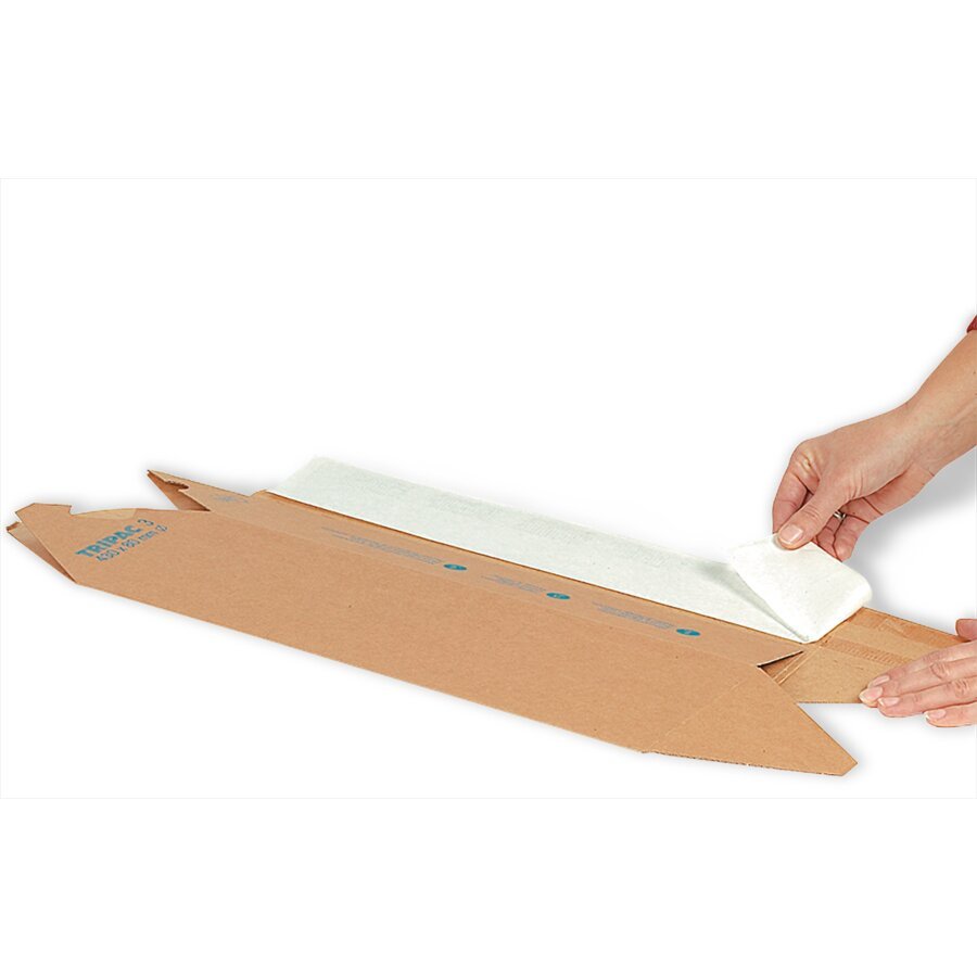 Flach angeliefert und dank des praktischen Klebestreifens...