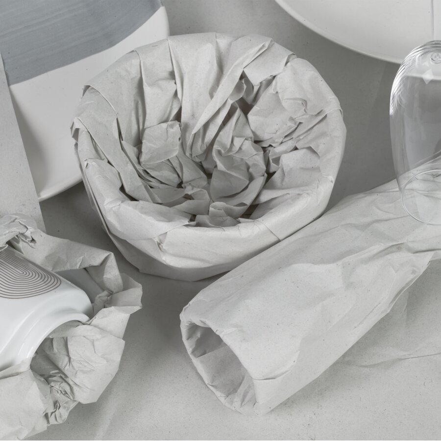 Packseide eignet sich hervorragend zum Verpacken von Glas und Porzellan oder anderen hochsensiblen Packgtern