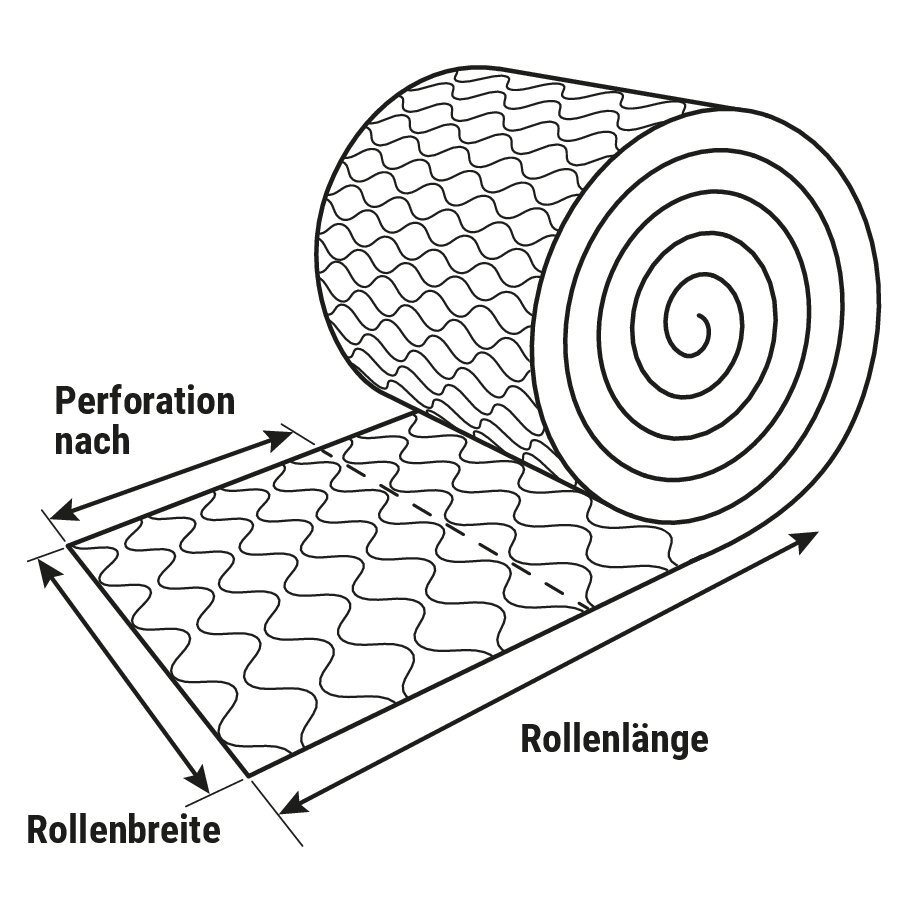 Luftpolstermatte, auf der Rolle Luftpolstermatte, auf der Rolle