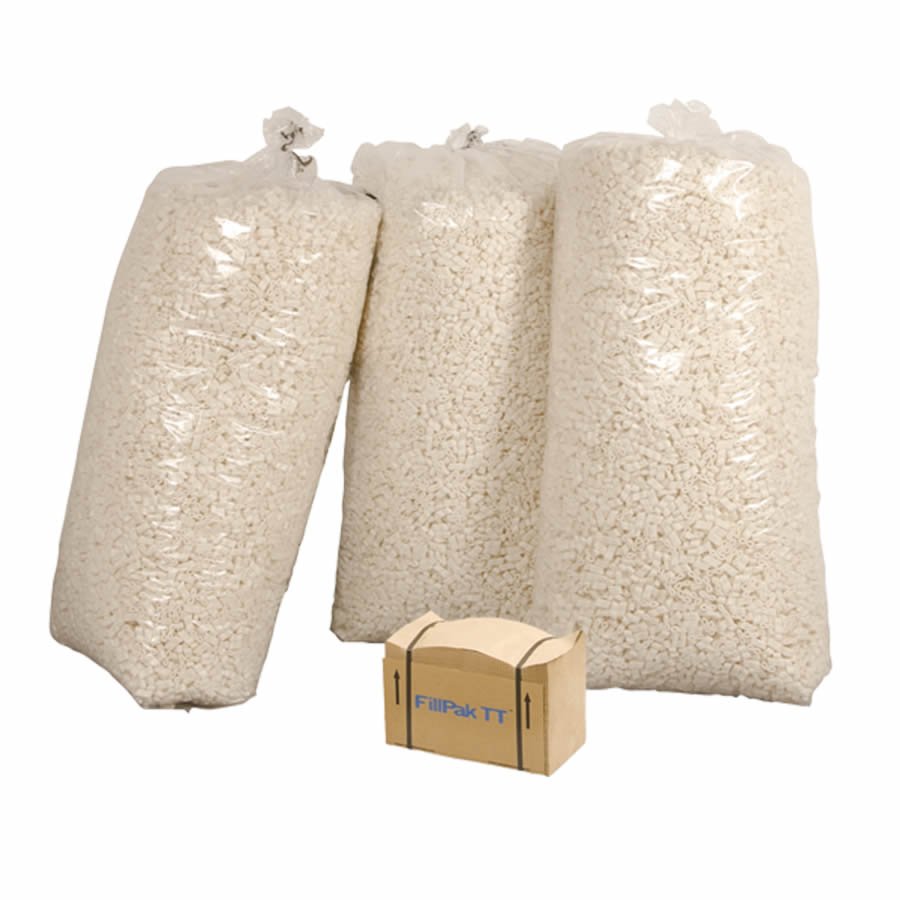 Geringer Lagerplatzbedarf im Vergleich zu vorgefertigtem Füllmaterial, wie zum Beispiel Verpackungschips Geringer Lagerplatzbedarf im Vergleich zu vorgefertigtem Füllmaterial, wie zum Beispiel Verpackungschips