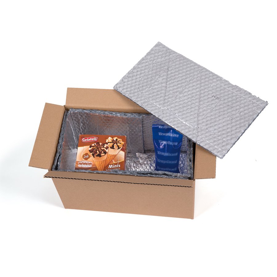 Die metallisierte Luftpolsterfolie kann auch als Isolierung Ihres Versandguts dienen Die metallisierte Luftpolsterfolie kann auch als Isolierung Ihres Versandguts dienen