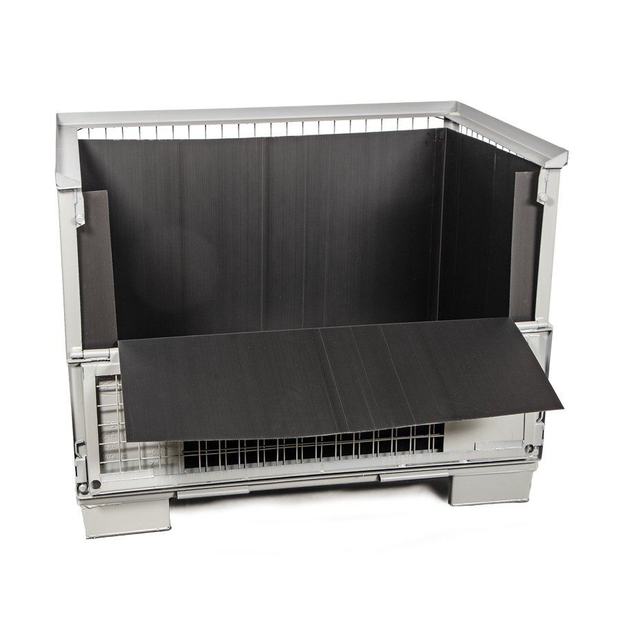 Robuster schlag- und wetterfester Gitterboxeinsatz aus PP-Hohlkammerplatte Robuster schlag- und wetterfester Gitterboxeinsatz aus PP-Hohlkammerplatte