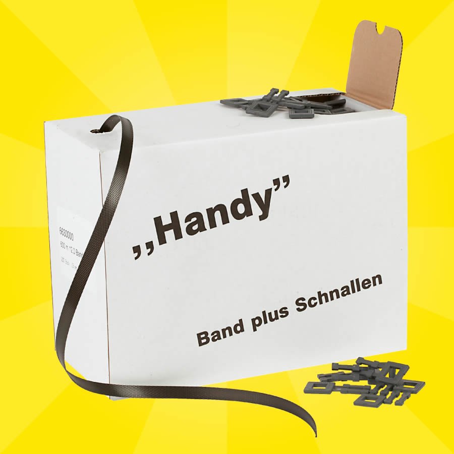 Umreifungsband im Spendekarton Umreifungsband im Spendekarton