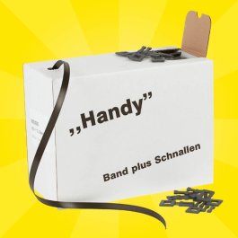 Handy PP-Umreifungsband + Verschlussklemmen Spar-Set Handy PP-Umreifungsband + Verschlussklemmen Spar-Set