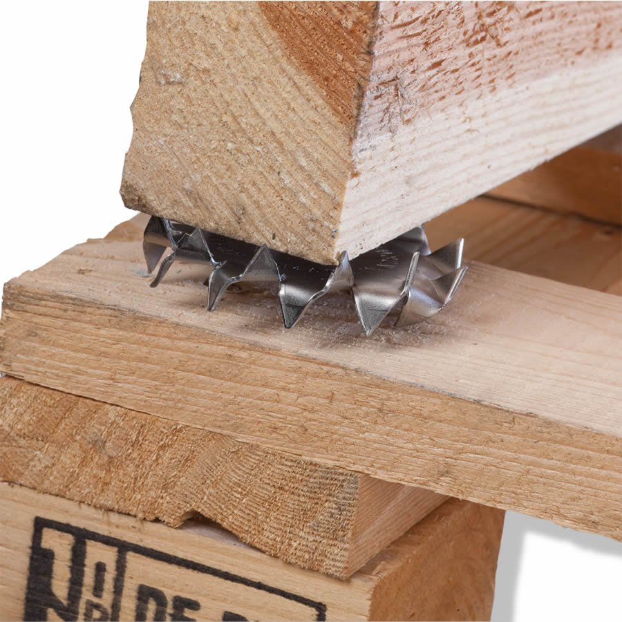 Zwischenlage für Holz deren Wirkungsgrad von der Einpresstiefe abhängt Zwischenlage für Holz deren Wirkungsgrad von der Einpresstiefe abhängt