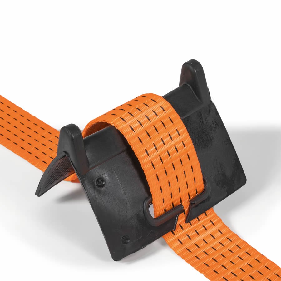 Extra breite Kantenschutzecken mit Bandführung für zuverlässigen Halt Extra breite Kantenschutzecken mit Bandführung für zuverlässigen Halt