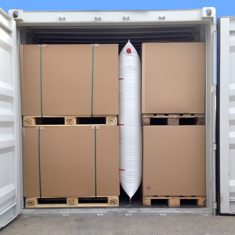 Ladungslücken zwischen einzelnen Packstücken werden damit einfach, schnell und formschlüssig geschlossen Ladungslücken zwischen einzelnen Packstücken werden damit einfach, schnell und formschlüssig geschlossen