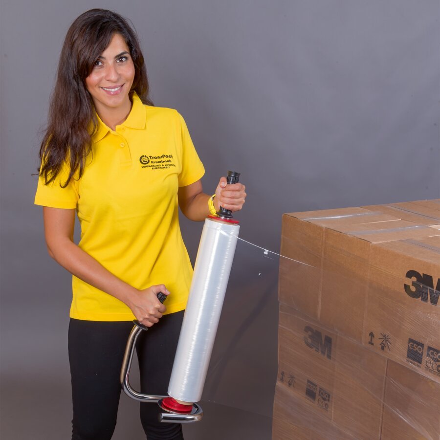 Schnelles und einfaches Einstretchen, mit unserem Hand-Stretchwickler, Bestell-Nr. 7.0655