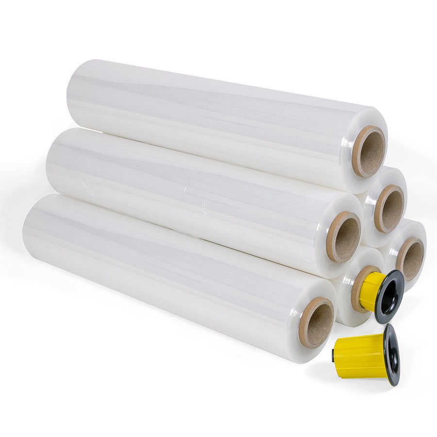 Durch die Herstellung aus Castfilm ist die Stretchfolie hochtransparent und leise abrollbar Durch die Herstellung aus Castfilm ist die Stretchfolie hochtransparent und leise abrollbar