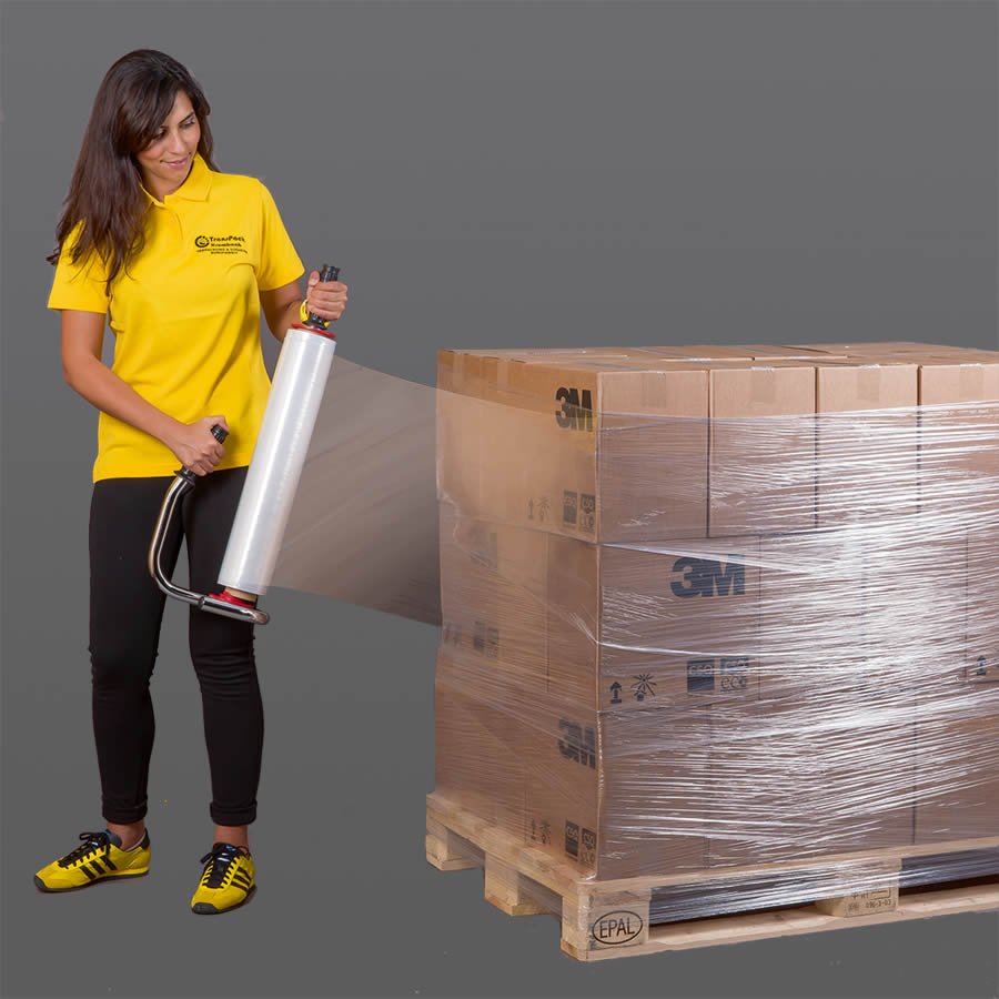 Palettensicherung: Handstretchfolie schützt und stabilisiert Ihre Ware auf der Palette Palettensicherung: Handstretchfolie schützt und stabilisiert Ihre Ware auf der Palette