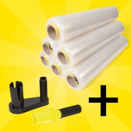 Handstretchfolie Economy + Abroller Spar-Set Handstretchfolie Economy + Abroller Spar-Set