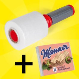 Spar-Set Ministretchfolie + Abroller + Manner Waffeln Spar-Set Ministretchfolie + Abroller + Manner Waffeln
