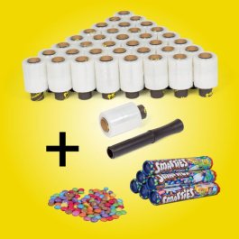 Ministretchfolie + Abroller + Smarties Spar-Set Ministretchfolie + Abroller + Smarties Spar-Set