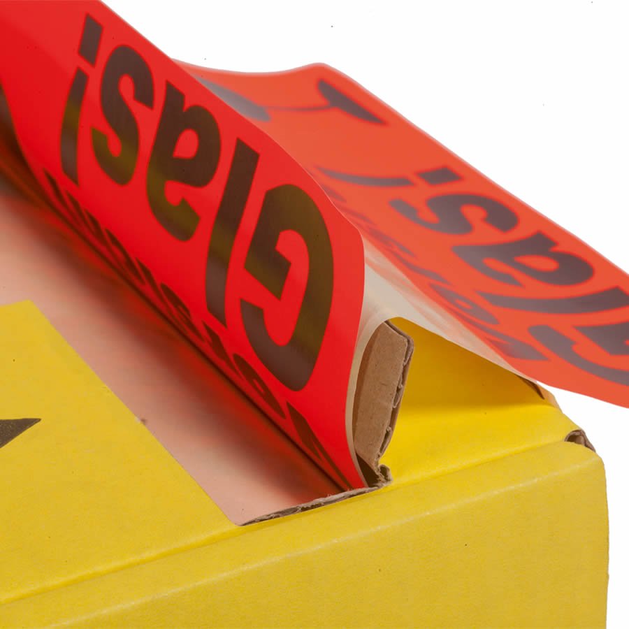 Leicht abziehbar - sicherer Halt Nahaufnahme Etikett gelöst