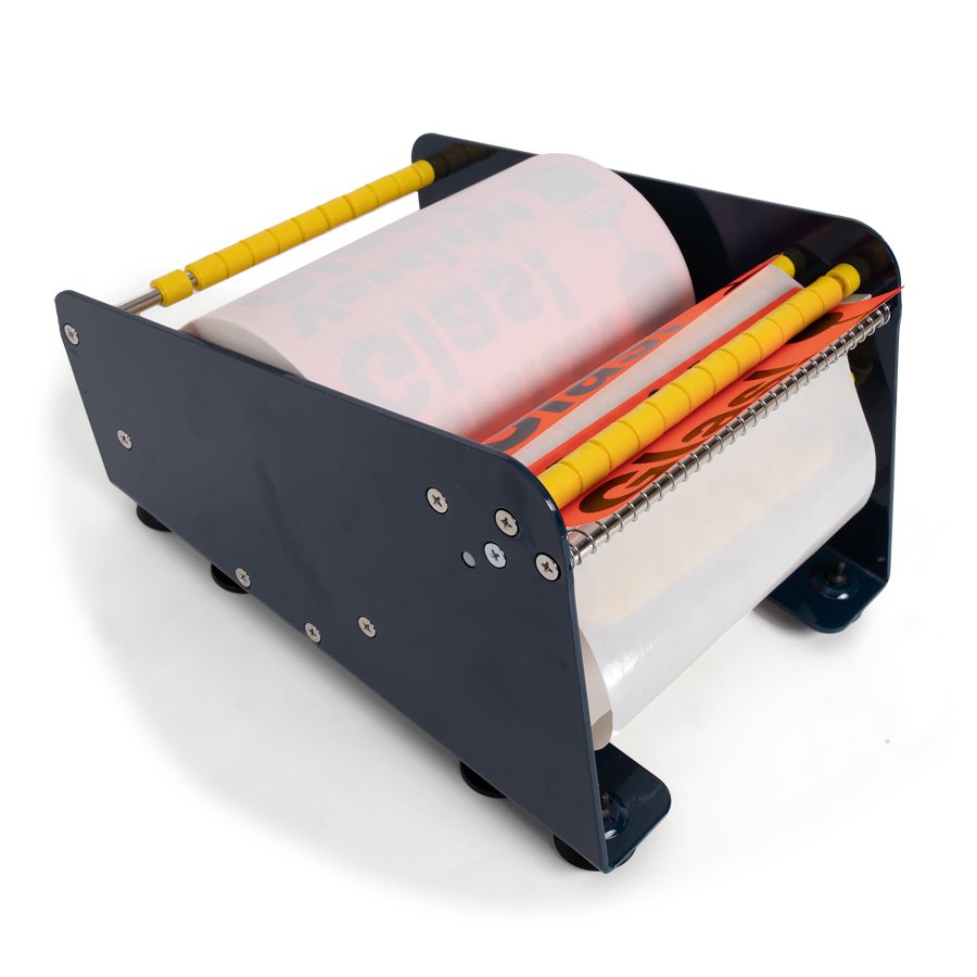 Etikettenspender für individuelle Breiten Etikettenspender mit Rolle über komplette Breite