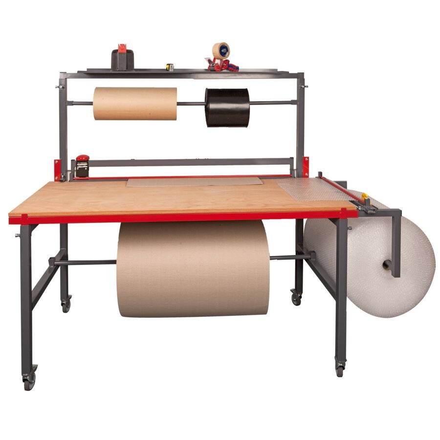 Packtisch-System, inkl. zwei Schneidevorrichtungen