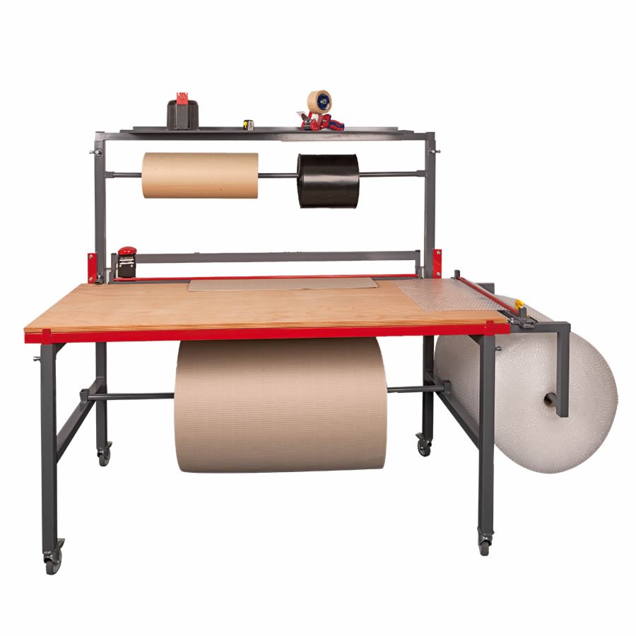 Packtisch-System, inkl. zwei Schneidevorrichtungen Packtisch-System, inkl. zwei Schneidevorrichtungen