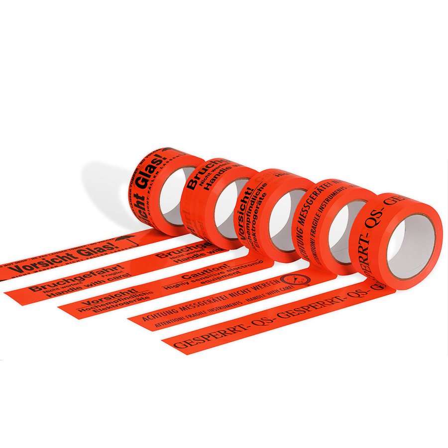 Warnklebeband mit leuchorangener Oberfläche Warnklebeband mit leuchorangener Oberfläche