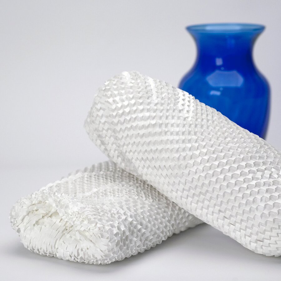 Unfrmige und kantige Produkte knnen mit dem Papierpolster flexibel umwickelt werden