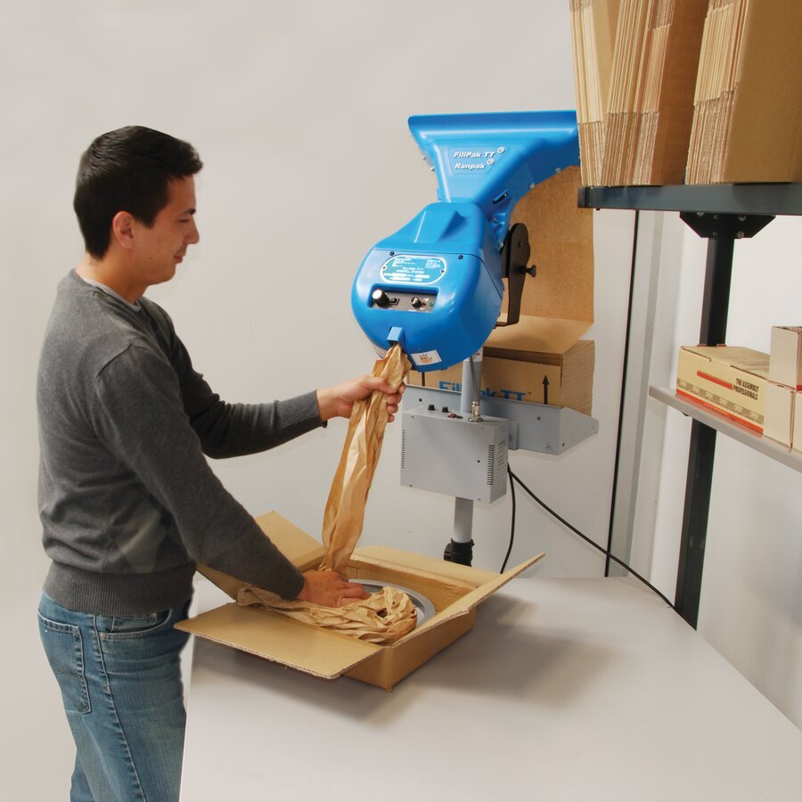 Mit Schneidvorrichtung: produziert Papierpolster in der gewünschten Länge, kein manuelles Abreißen Mit Schneidvorrichtung: produziert Papierpolster in der gewünschten Länge, kein manuelles Abreißen