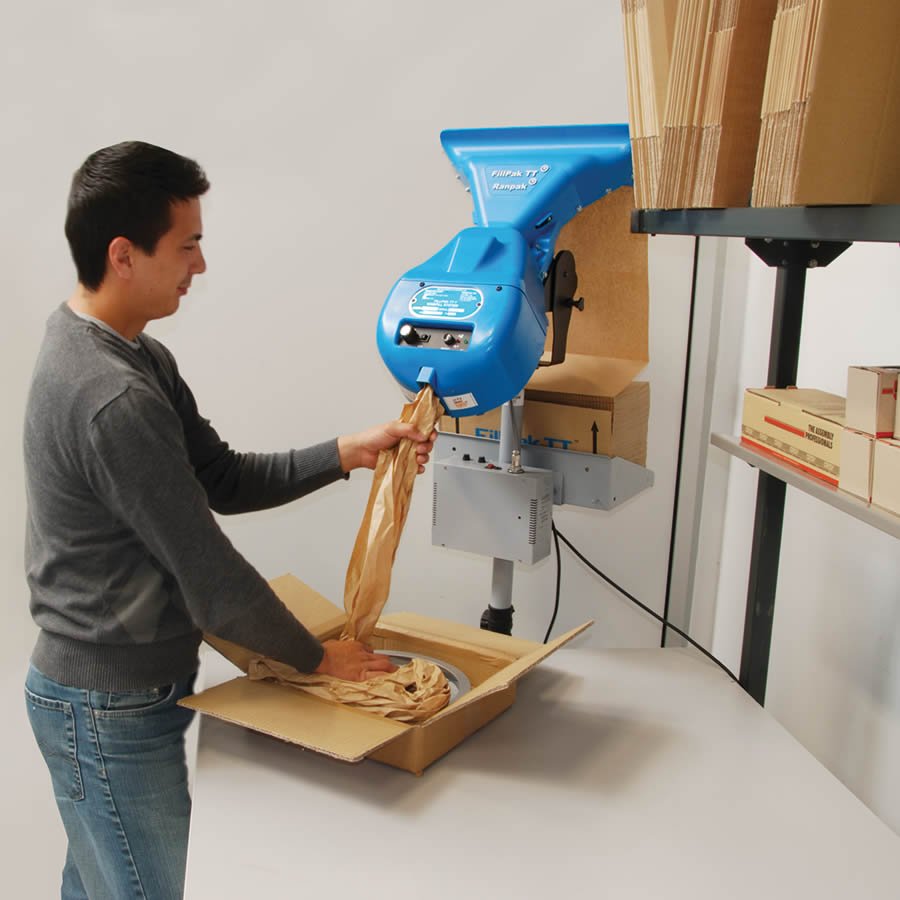 Mit Schneidvorrichtung: produziert Papierpolster in der gewünschten Länge, kein manuelles Abreißen Mit Schneidvorrichtung: produziert Papierpolster in der gewünschten Länge, kein manuelles Abreißen