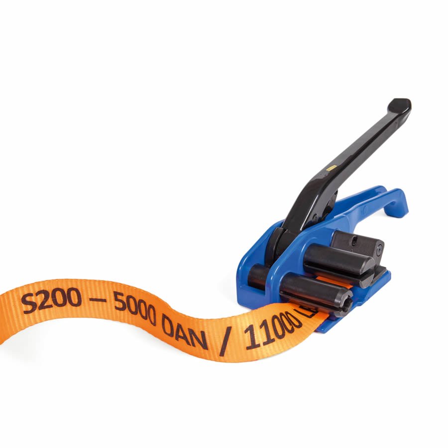 Das Spanngerät ist einfach zu bedienen und hat eine integrierte Schneidevorrichtung Das Spanngerät ist einfach zu bedienen und hat eine integrierte Schneidevorrichtung