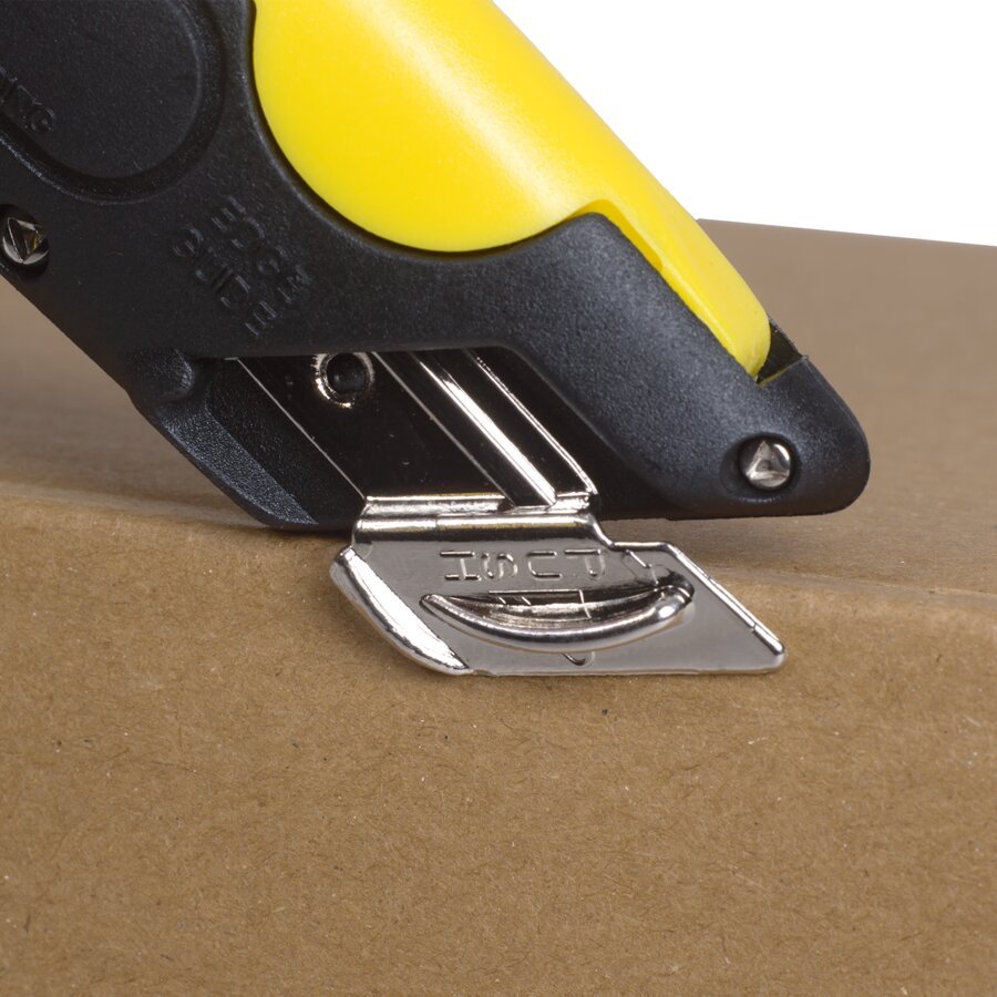 Arretierbare Schnittführung - bleibt in Position und schützt wenn die Klinge zurückfährt Arretierbare Schnittführung - bleibt in Position und schützt wenn die Klinge zurückfährt