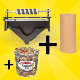 Fllpapier-Spender + Packpapier + Haribo Spar-Set