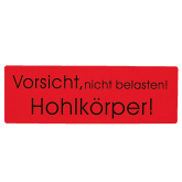 Warnetikett leuchtrot 