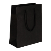 Papier-Tragetasche mit Kordel 240 x 100 x 270 mm schwarz