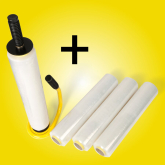 Handstretchfolie 500 mm 300 lfm 23 my Set 6 Rollen mit Abroller