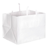 Papier-Tragetasche mit Henkel und breitem Boden 320 x 220 x 240 mm wei�
