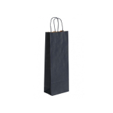 Papier-Flaschentasche mit Kordel f�r 1 Flasche 150 x 80 x 395 mm blau
