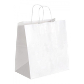 Papier-Tragetasche mit Kordel und breitem Boden 320 x 190 x 340 mm wei�